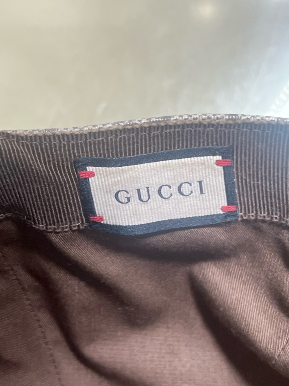Gucci Beige GG Monogram Baseball Cap with Red BOUTIQUE Script - Picture 4 of 11